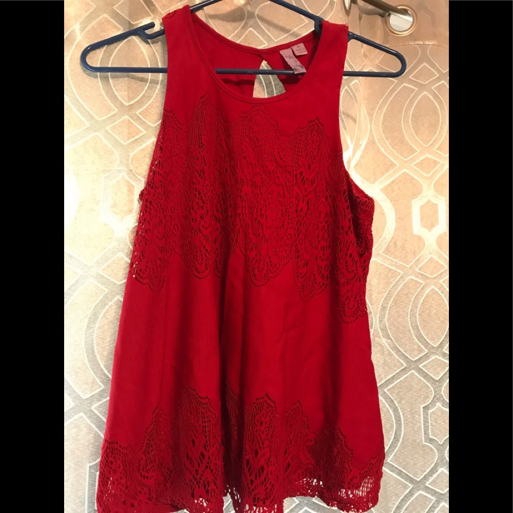 Red Lacey tank top